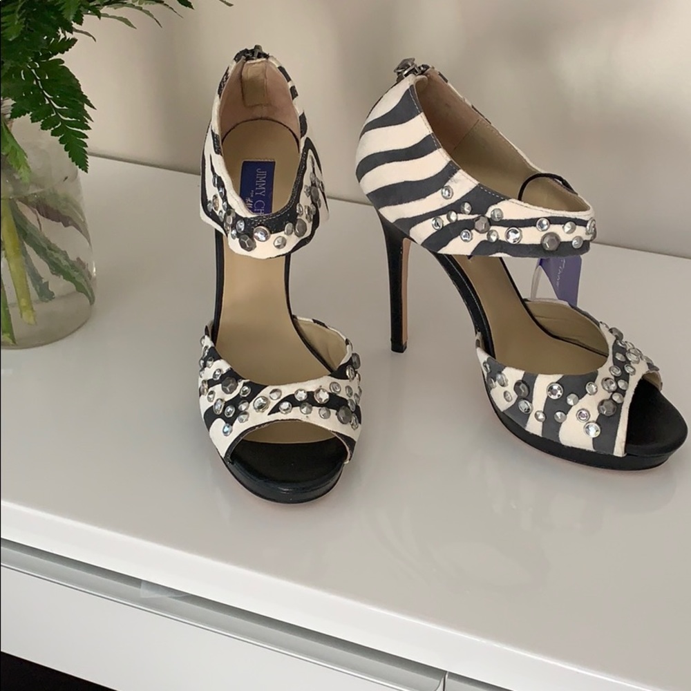 NWT Jimmy Choo for H&M Zebra print high heels